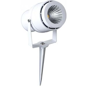 V-Tac Vt-857-W-N Picchetto Giardino Faretto Led Cob 12w 920lm 20° Orientabile Corpo Bianco Ip65 Luce Bianco Caldo 3000k - Sku 217547