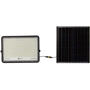 V-Tac Vt-240w Faro Led Nero Con Pannello Solare 30w E Telecomando Led Proiettore Con Batteria Sostituibile 6400k 3m Cavo - 7829