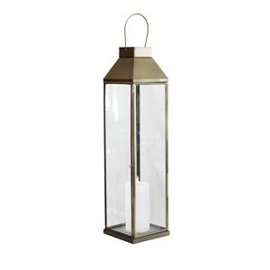 Milani Home lanterna in vetro di design moderno per giardino cm 14,5 x 14,5 x 57 h Bronzo 14.5 x 57 x 14.5 cm