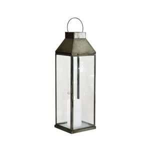 Milani Home lanterna in vetro di design moderno per giardino cm 14,5 x 14,5 x 47 h Bronzo 14.5 x 47 x 14.5 cm