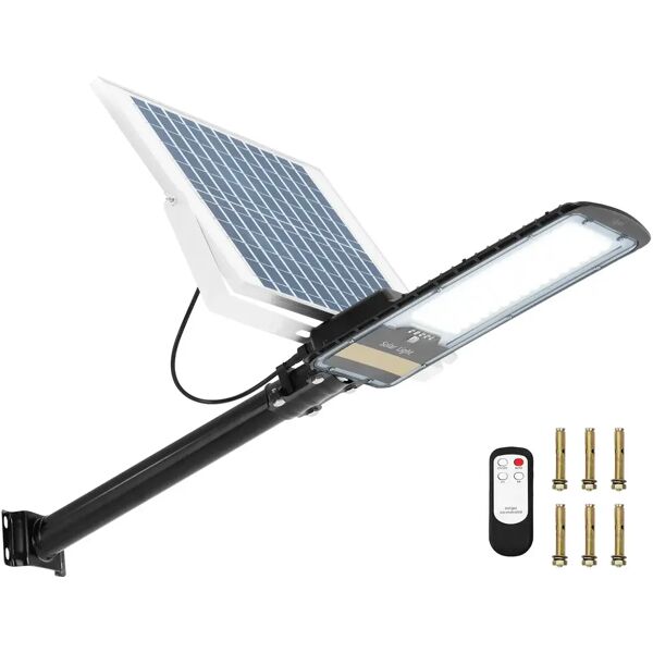 hillvert lampione solare per esterni - 100 w - 6000 - 6500 k - 14 - 16 ore - ip65 ht-sled-100a