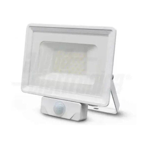 faro led esterno sensore movimento 30w pir luce naturale ip65 slim, colore bianco