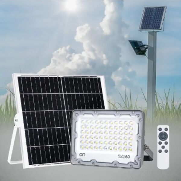 faro led con pannello solare solar pro 60 1200 lumen per esterno ip65