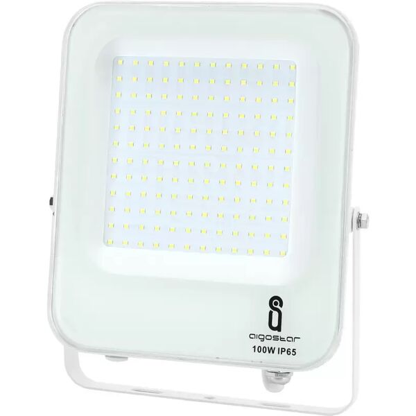 faro proiettore led 100w bianco da esterno ip65 bianco freddo 6500k aigostar