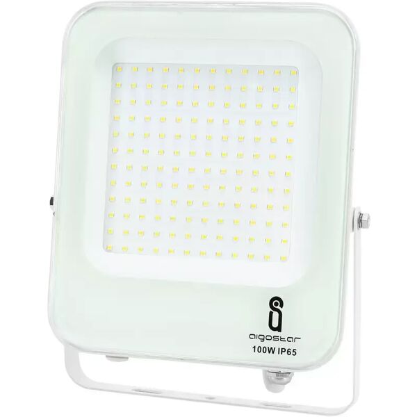 faro proiettore led 100w bianco da esterno ip65 bianco neutro 4000k aigostar