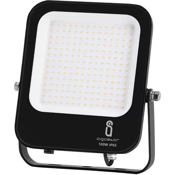 faro proiettore led 100w nero da esterno ip65 bianco neutro 4000k aigostar