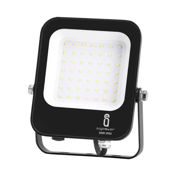 faro proiettore led 30w nero da esterno ip65 bianco freddo 6500k aigostar