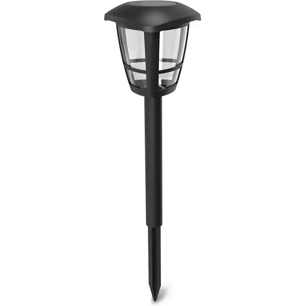 lampioncino segnapassi led throll 0,06w nero con pannello solare ip44 bianco freddo 6500k con sensore crepuscolare aigostar