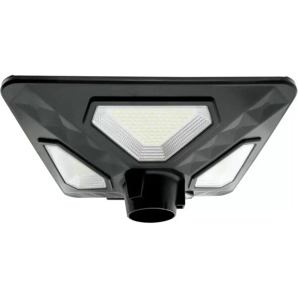 lampione led 80w nero con pannello solare ip65 bianco freddo 6000k con sensore crepuscolare e di movimento m ledme