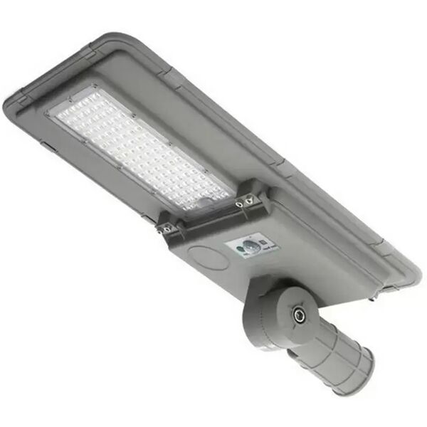 lampione stradale led 200w grigio con pannello solare ip65 bianco freddo 6000k con sensore crepuscolare e di movimento m ledme