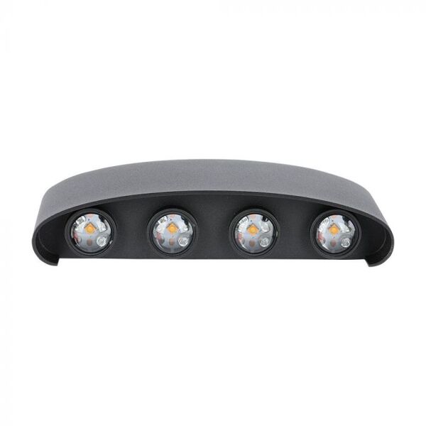 v-tac vt-848 lampada applique led da parete 7w doppio fascio luminoso corpo nero 4000k ip65 - 218620