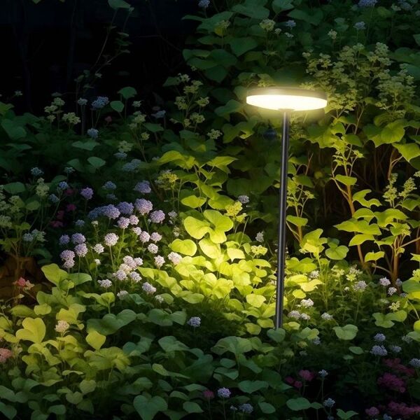 v-tac vt-1160 lampada led da giardino 12w con picchetto lampioncino viale segnapassi colore antracite h80cm luce 3000k ip65 sku 23021