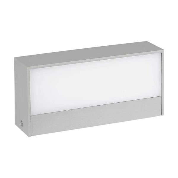 v-tac vt-8056 lampada led da muro 9w doppio fascio luminoso 90° rettangolare colore grigio da esterno ip65 luce 3000k - 218239