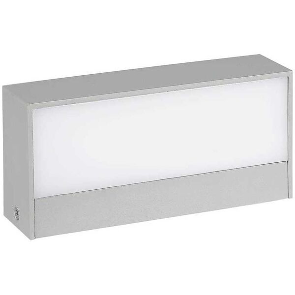 v-tac vt-8056 lampada led da muro 9w doppio fascio luminoso 90° rettangolare colore grigio da esterno ip65 luce 4000k - 218240