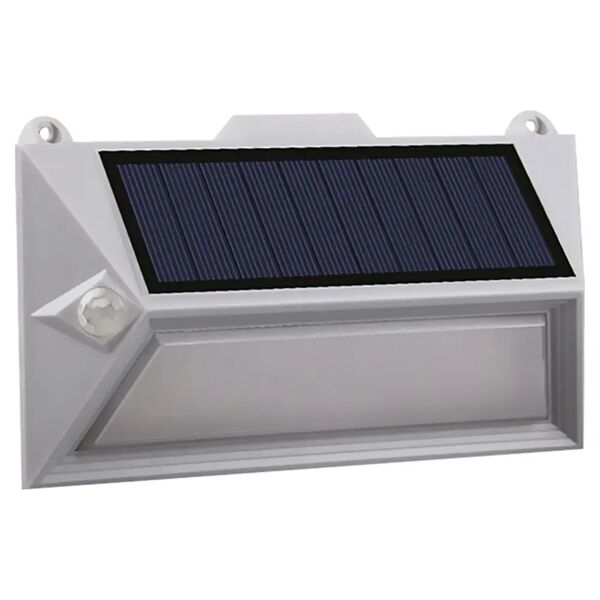 tecnomat applique solare 3,6w fino a 150 lumen 6500k luce fredda doppio sensore crepuscolare ip65