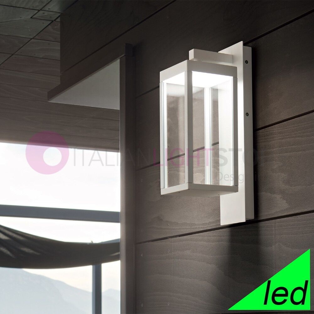 Gea Luce Srl Sire Lanterna A Parete Da Esterno Moderna A Led Ip54 Bianco