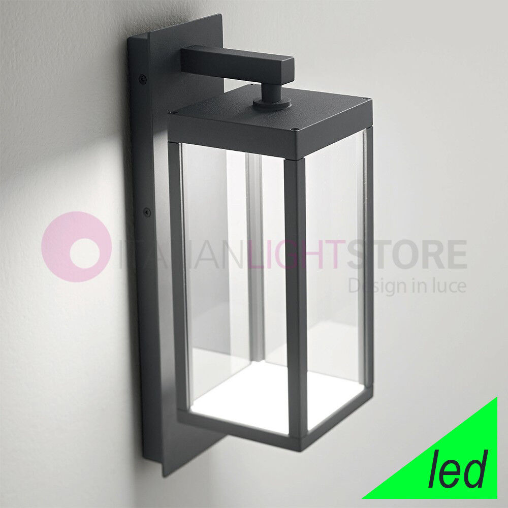 Gea Luce Srl Sire Lanterna A Parete Da Esterno Moderna A Led Ip54 Grigio Antracite