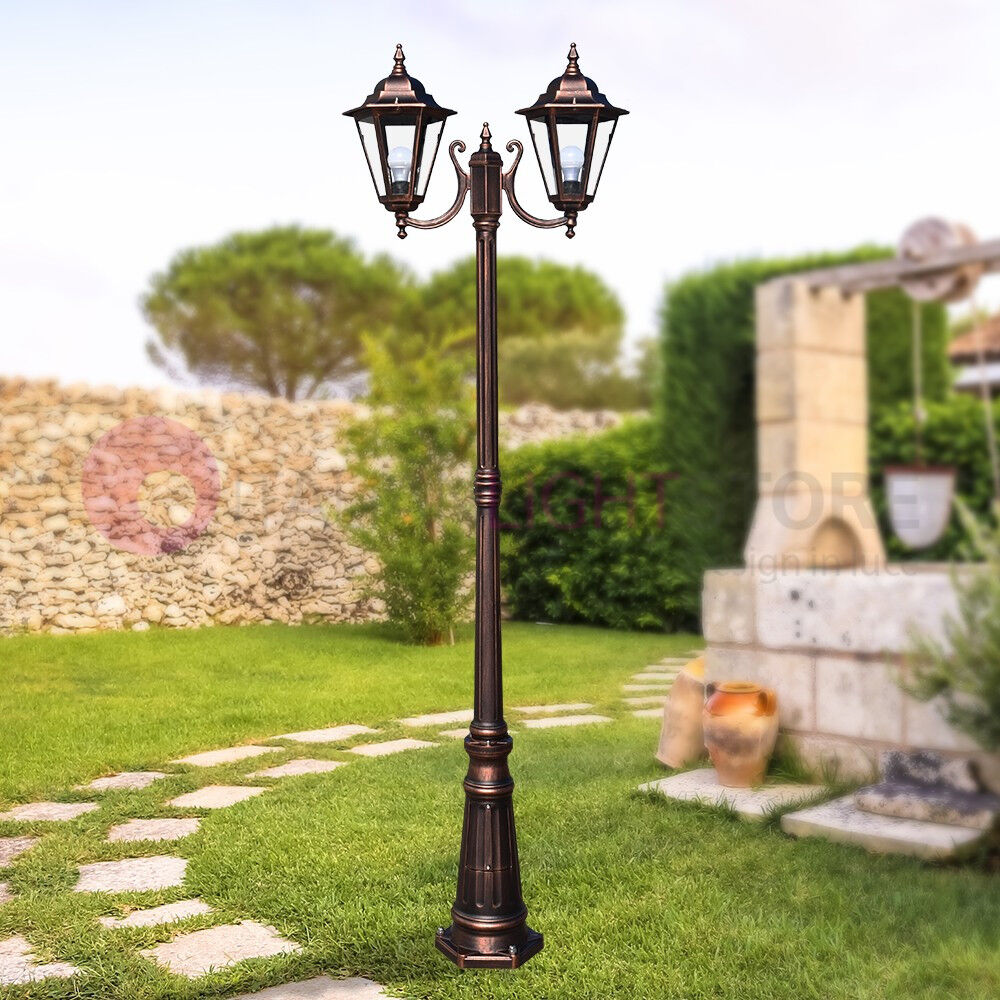 LIBERTI LAMP linea GARDEN Dafne Media Lampione H.211 A 2 Luci Lanterne Esagonali Esterno Giardino