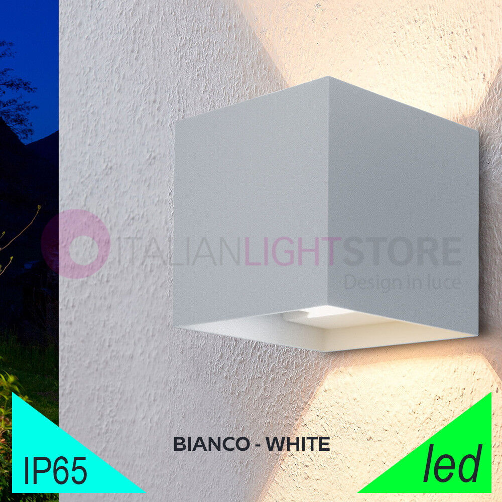 BOT Lighting Marbella Big Squared Bianco Faretto Led Da Esterno Cubo 12x12 Design Moderno Ip65