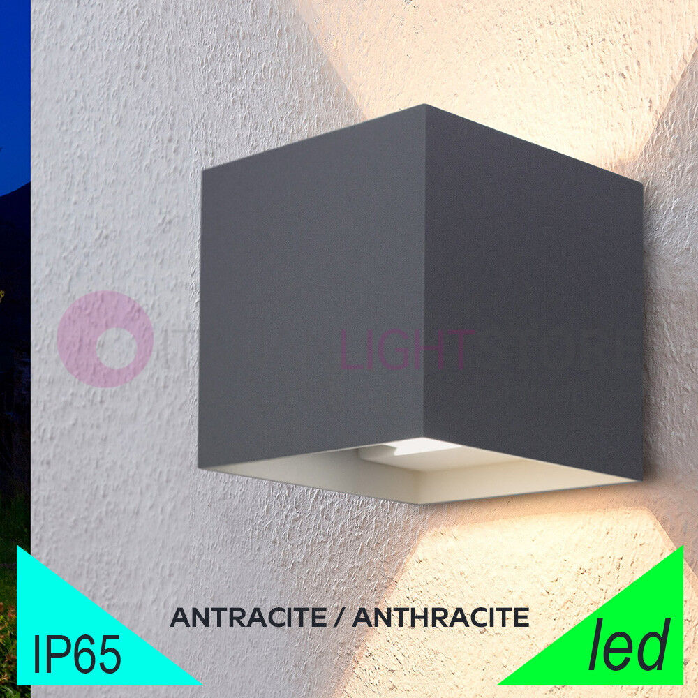 BOT Lighting Marbella Big Squared Antracite Faretto Led Da Esterno Cubo 12x12 Design Moderno Ip65