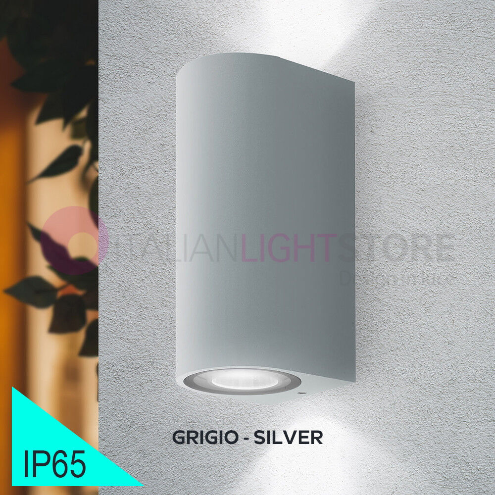 BOT Lighting Cordova2 Grigio Faretto Da Esterno Doppia Emissione Design Moderno Gu10 Ip65