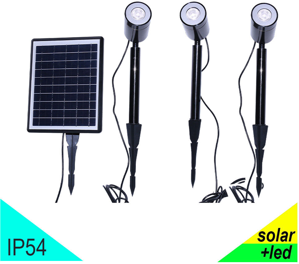 Iris Luce Techno Kit 3 Faretti Solari Led 600 Lm Con Picchetto E Pannello Incluso