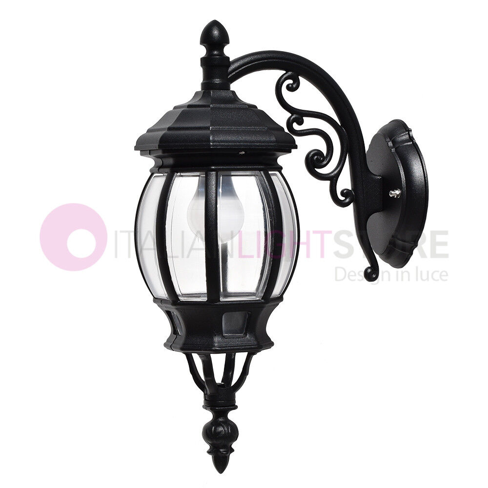 LIBERTI LAMP linea GARDEN Enea Applique Lanterna A Parete In Alluminio Applique Per Esterno Classica Nero Gardenlight