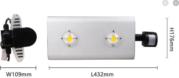 Aigostar LED SENSOR FLOOD LAMP 100W COB 4000K 9000lm AC230V L432*W109*H176mm