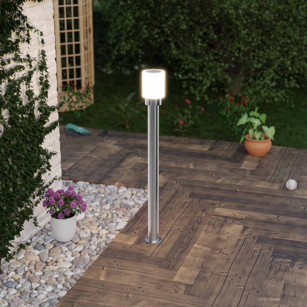 LEDDIRETTO Paletto da Giardino 100cm, acciaio INOX, IK06, IP54, base E27