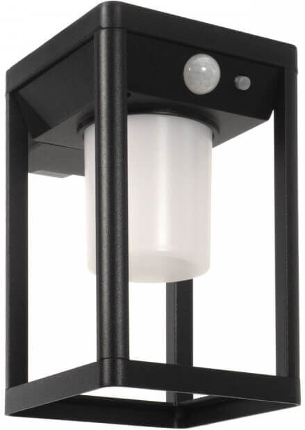 LEDDIRETTO Applique da parete Solare con Sensore Movimento Nera IP54 serie Vimo