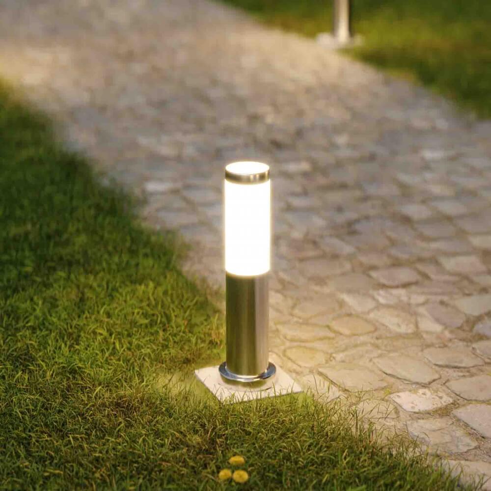 LEDDIRETTO Paletto da Giardino 40cm, Acciaio INOX, IK06, IP54, Base E27