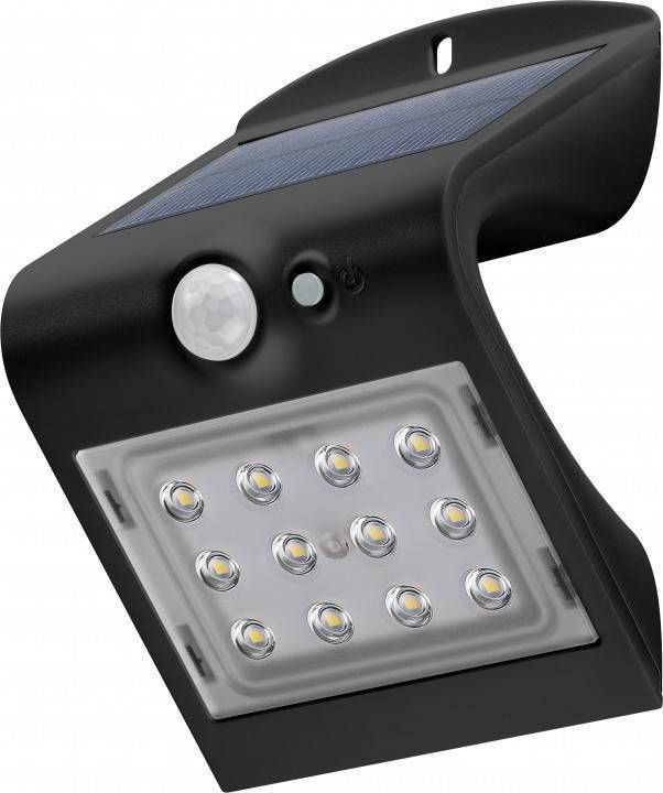 Goobay Lampada LED Solare a Muro 1,5W IP65 Sensore di Movimento Nero