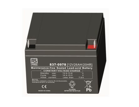 RS PRO Batteria al piombo , 12V, 26Ah, 166 x 175 x 125mm, -15 → +50°C