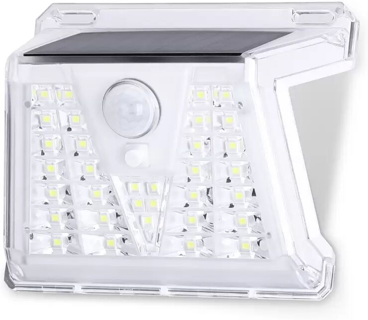 Applique 33 Led 0,35W Bianco con pannello solare IP65 Bianco freddo 6500K con sensore crepuscolare e di movimento Aigostar