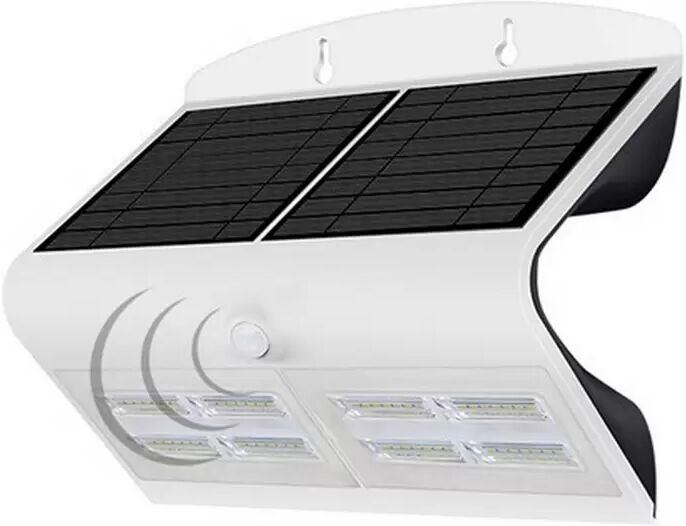 Applique Led 1,5W Bianco con pannello solare IP65 Bianco neutro 4000K con sensore crepuscolare e di movimento Novaline