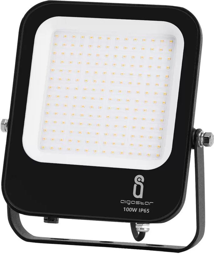 Faro proiettore Led 100W Nero da esterno IP65 Bianco neutro 4000K Aigostar