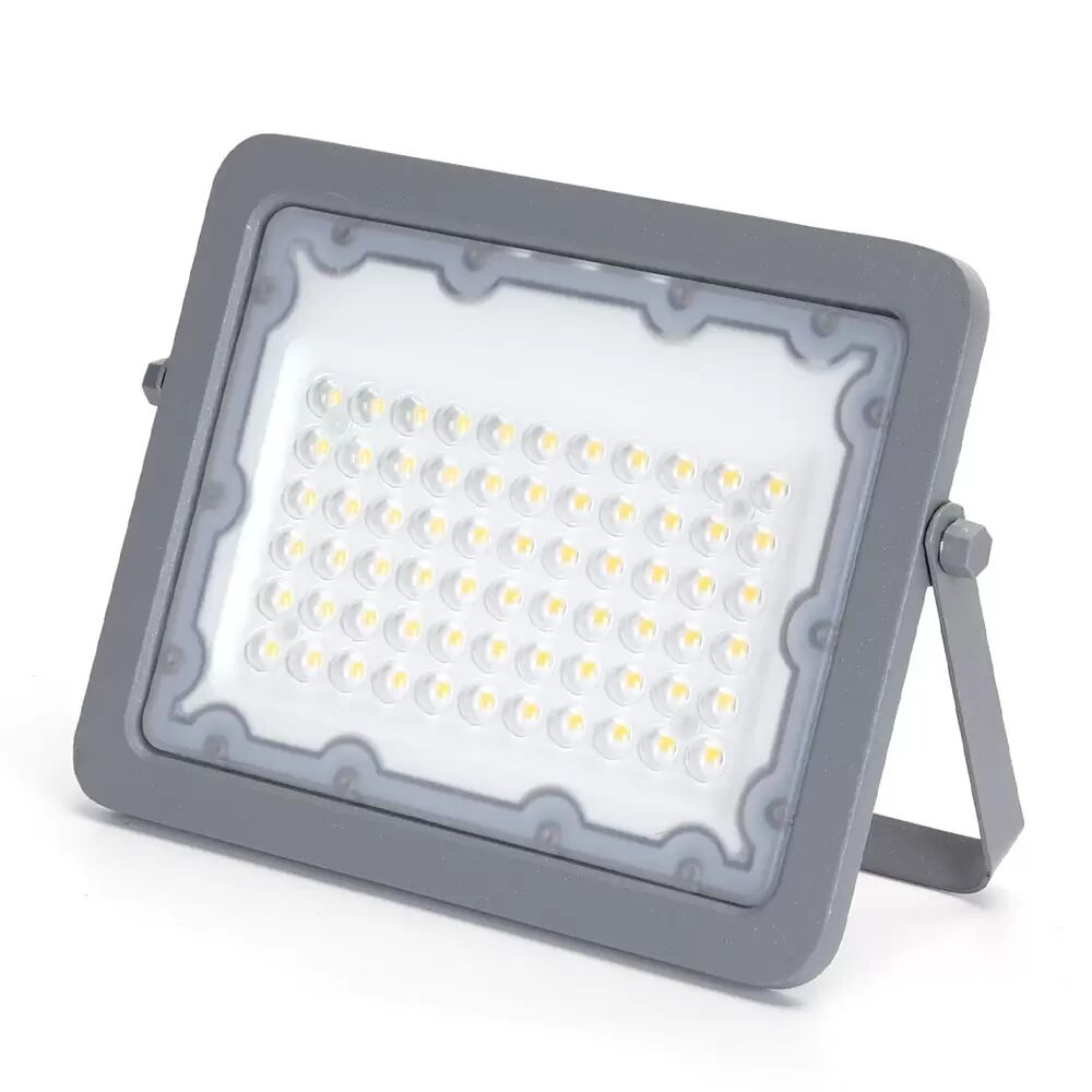 Faro proiettore Led 50W Grigio da esterno IP65 Bianco neutro 4000K Aigostar