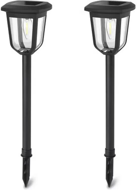 Lampioncino segnapassi Led Elf 0,3W Nero con pannello solare IP44 Bianco caldo 3000K con sensore crepuscolare Aigostar