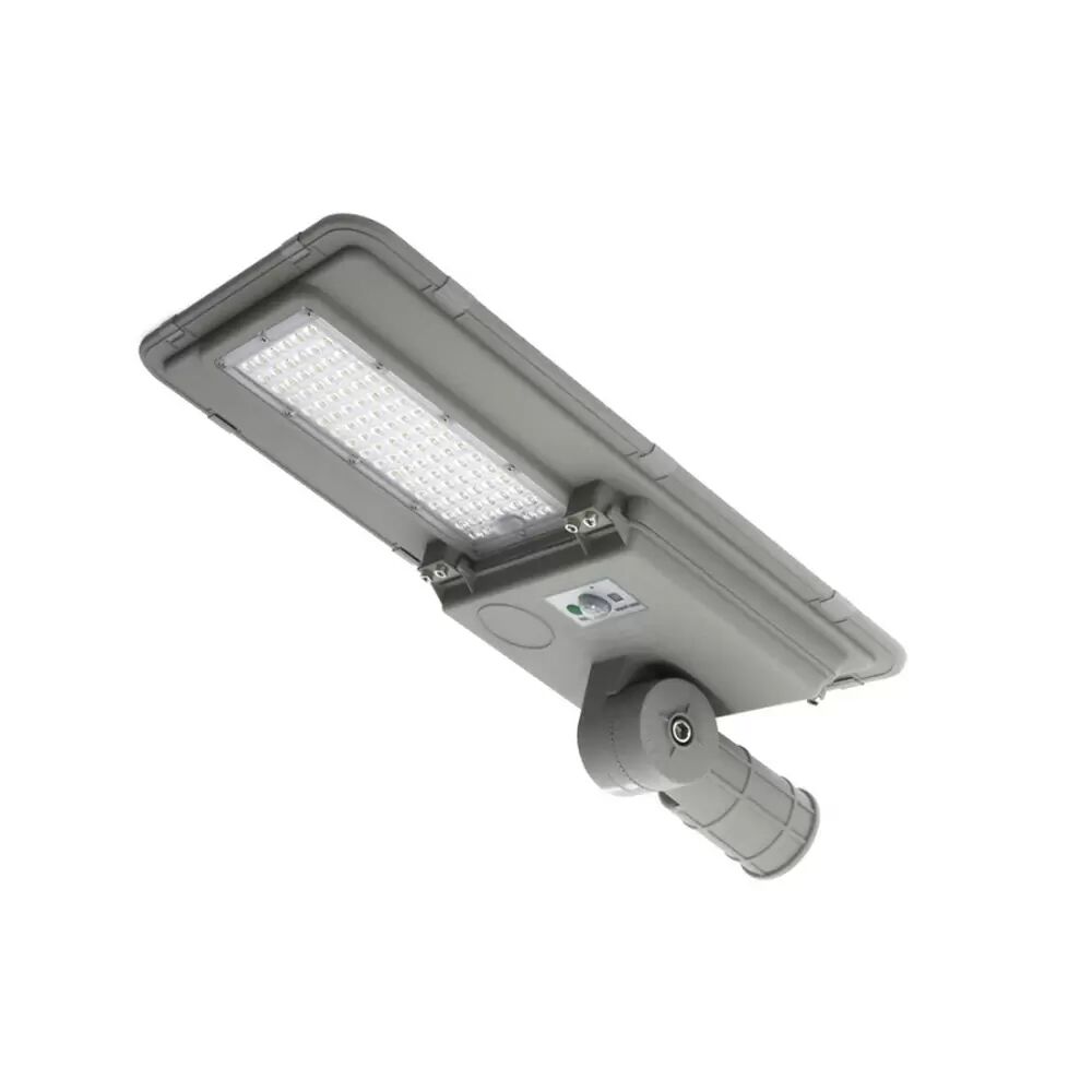 Lampione stradale Led 100W Grigio con pannello solare IP65 Bianco caldo 2700K con sensore crepuscolare e di movimento M LEDME