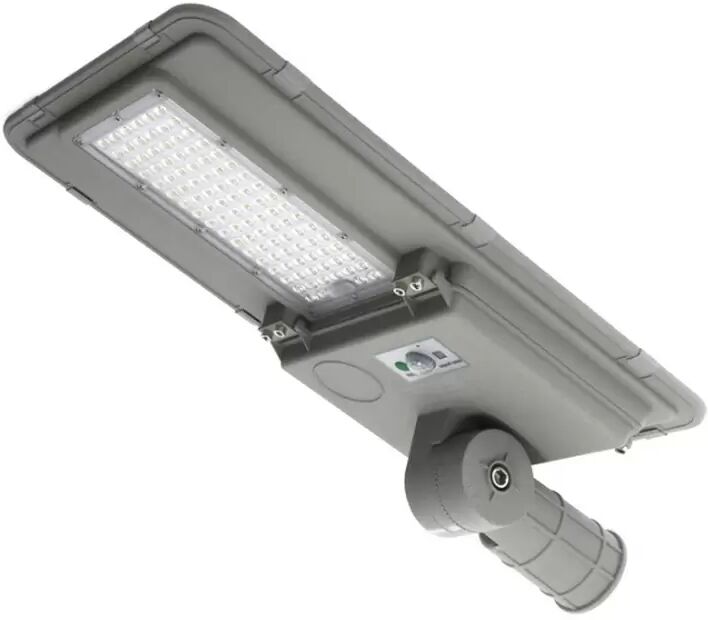 Lampione stradale Led 100W Grigio con pannello solare IP65 Bianco neutro 4000K con sensore crepuscolare e di movimento M LEDME