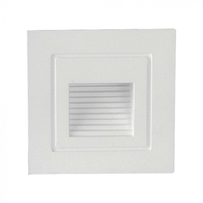 V-Tac Vt-1128 Lampada Segnapasso Led 3w Applique Da Parete Quadrato Bianco Ip65 Bianco Caldo 3000k - Sku 10376