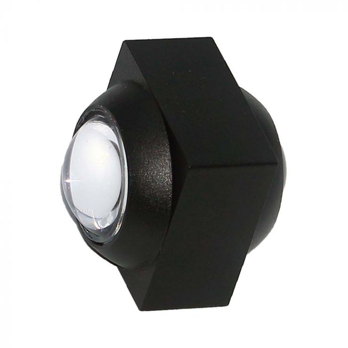 V-Tac Vt-2503 Lampada Applique Led 2w Da Parete Quadrata Doppio Fascio Luminoso 3000k Colore Nero Ip54 - Sku 23028