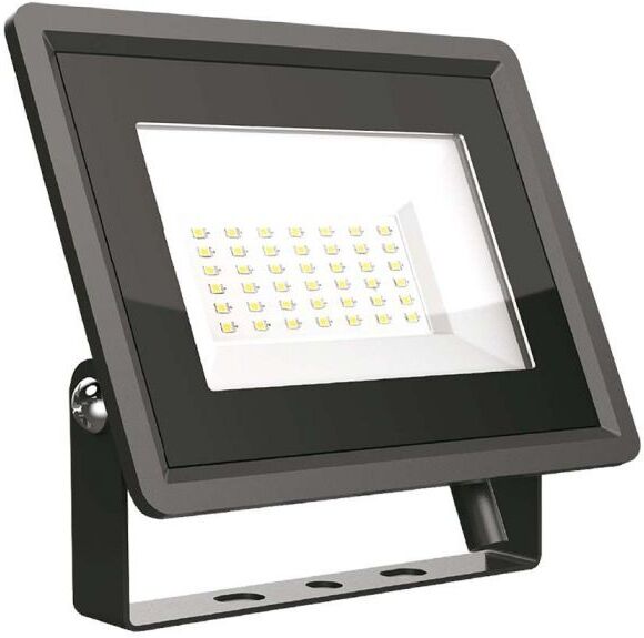 V-Tac Vt-4934-B Faro Led Floodlight 30w Smd 85lm/w 110° Bianco Freddo 6500k Slim Alluminio Nero Ip65 - Sku 6745