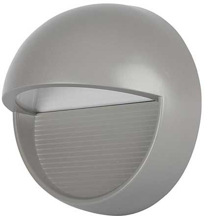 V-Tac Vt-1182 Lampada Applique Led 3w Parete Segnapasso Tondo Grigio Ip65 Bianco Caldo 3000k - Sku 1406