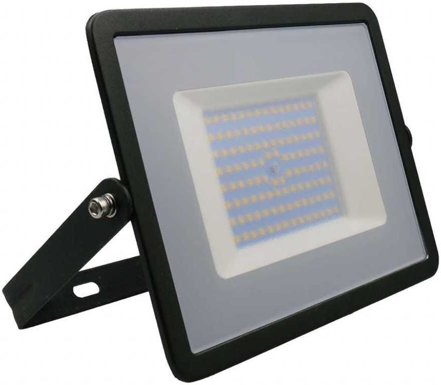 V-Tac Vt-40101 Faro Led Smd 100w Proiettore Corpo Nero - Luce Bianco Freddo 6500k E-Series Ultra Slim Ip65 - Sku 215966