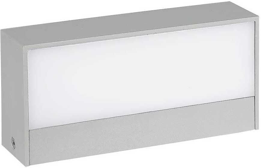 V-Tac Vt-8056 Lampada Led Da Parete Rettangolare 9w Colore Grigio Doppio Fascio Luminoso Da Muro Esterno Ip65  Luce Bianco Freddo 6400k Sku 218241