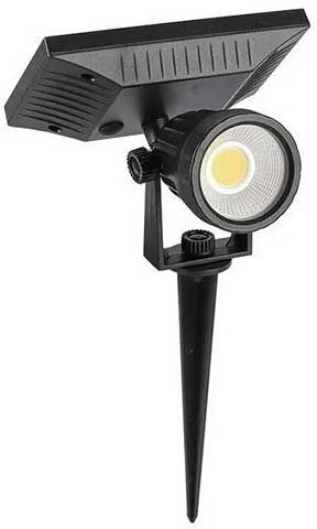 V-Tac Vt-952 Picchetto Da Giardino Led Cob 2w 6400k Autoalimentato Con Pannello Solare E Crepuscolare Orientabile Fissaggio A Terra Ip65 - Sku 6662