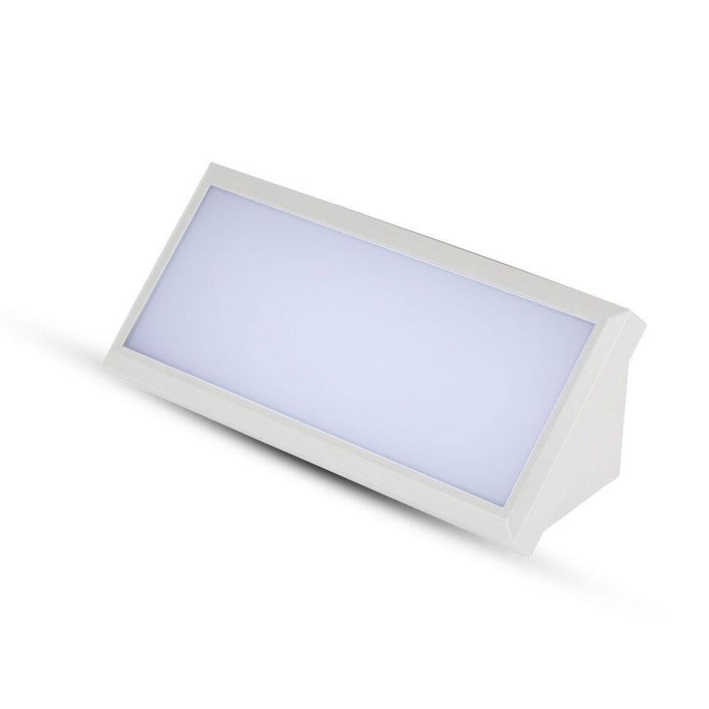 V-Tac Vt-8054 Lampada Led Da Parete Rettangolare 12w Angolare Colore Bianco Da Esterno Ip65 Applique Da Muro Luce Bianco Naturale 4000k Sku 6814