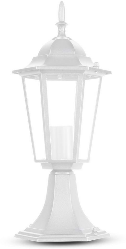 V-Tac Portalampada Lanterna Lampada Tradizionale Da Giardino In Alluminio Da Terra Colore Bianco E27 Ip44 Sku 7075