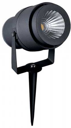 V-Tac Vt-857 Picchetto Giardino Led Faretto Cob 12w Orientabile Colore Grigio Ip65 Luce Bianco Caldo 3000k - Sku 217550